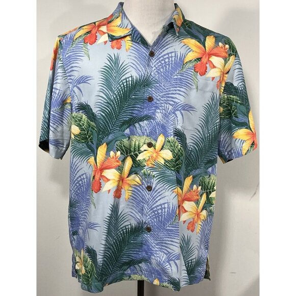Tommy Bahama Other - Men’s Large Tommy Bahama Hawaiian Shirt Floral Colorful Hibiscus Flower Silk